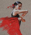 Famous Flamenco Paintings - Flamenco in Red